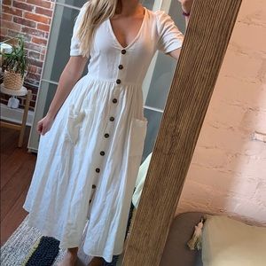 Zara XS linen button down dress